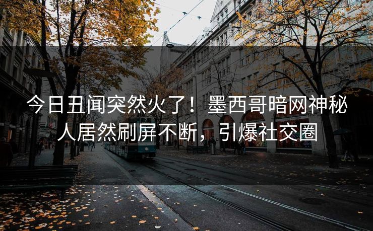 今日丑闻突然火了！墨西哥暗网神秘人居然刷屏不断，引爆社交圈