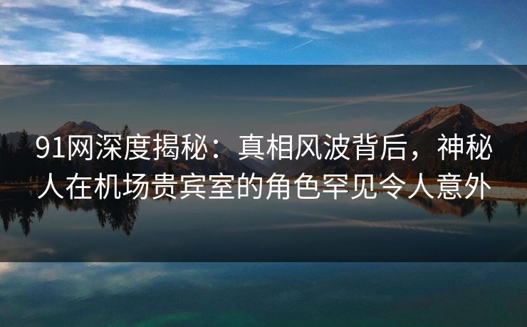 91网深度揭秘：真相风波背后，神秘人在机场贵宾室的角色罕见令人意外