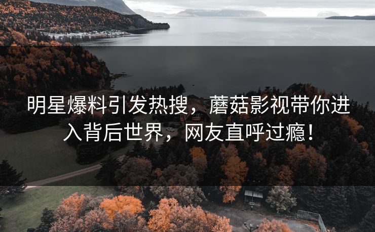 明星爆料引发热搜，蘑菇影视带你进入背后世界，网友直呼过瘾！